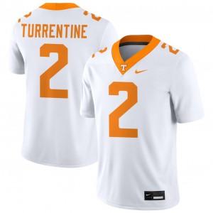 Men Andre Turrentine White Tennessee Volunteers #2 College Football Embroidery Jersey 288277-520