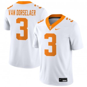 Men Jack Van Dorselaer White Tennessee Volunteers #3 College Football NCAA Jerseys 351013-453