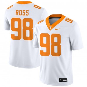 Mens Jackson Ross White Tennessee Volunteers #98 College Football Player Jersey 526289-314