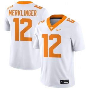 Mens Jake Merklinger White Tennessee Volunteers #12 College Football 2025-26 Jerseys 778465-778