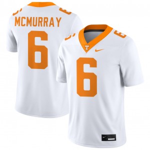 Mens Jalen McMurray White Tennessee Volunteers #6 College Football Player Jersey 157517-728