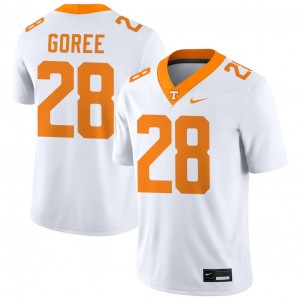 Mens Marcus Goree Jr. White Tennessee Volunteers #28 College Football Embroidery Jersey 558004-742