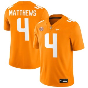 Men's Mike Matthews Tennessee Orange Tennessee Volunteers #4 College Football Official Jerseys 549513-675