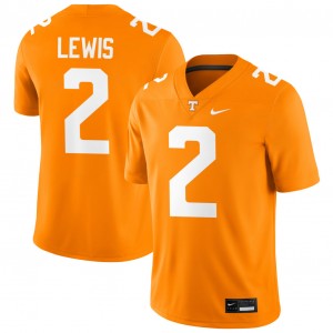 Men's Peyton Lewis Tennessee Orange Tennessee Volunteers #2 College Football Embroidery Jersey 136651-940