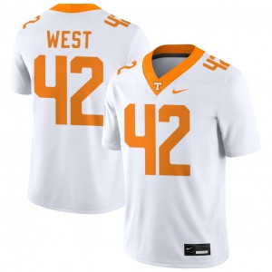Men Tyre West White Tennessee Volunteers #42 College Football NCAA Jerseys 911952-618