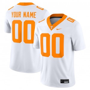 Mens Custom White Tennessee Volunteers #00 College Football Embroidery Jersey 825333-346