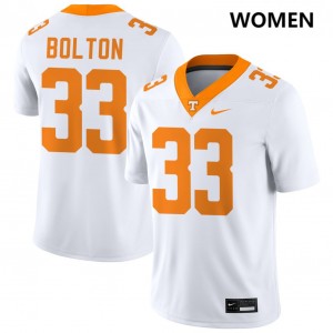 Women Ben Bolton White Tennessee Volunteers #33 College Football Alumni Jersey 745784-874