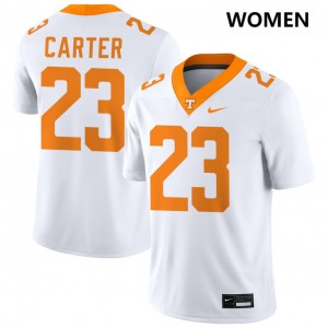 Women Boo Carter White Tennessee Volunteers #23 College Football Embroidery Jersey 165556-674