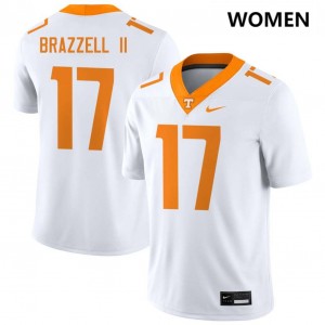 Women's Chris Brazzell II White Tennessee Volunteers #17 College Football Embroidery Jerseys 839041-953