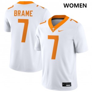 Womens DaSaahn Brame White Tennessee Volunteers #7 College Football Embroidery Jersey 634143-692