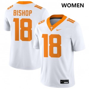 Womens DeSean Bishop White Tennessee Volunteers #18 College Football 2025 Jersey 306219-380