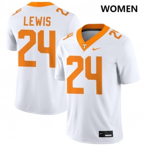 Womens Dylan Lewis White Tennessee Volunteers #24 College Football 2025 Jerseys 948748-355