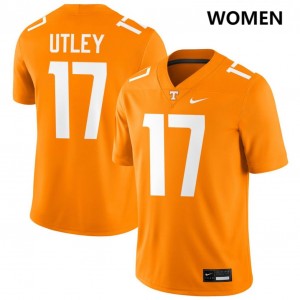 Women Ethan Utley Tennessee Orange Tennessee Volunteers #17 College Football Official Jerseys 126131-927