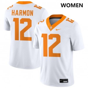 Women Jaedon Harmon White Tennessee Volunteers #12 College Football University Jersey 141476-103