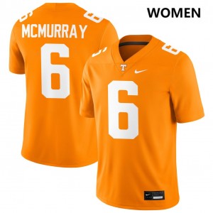 Womens Jalen McMurray Tennessee Orange Tennessee Volunteers #6 College Football 2025-26 Jersey 612211-371