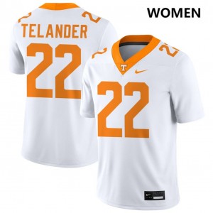 Women Jeremiah Telander White Tennessee Volunteers #22 College Football Replica Jersey 206298-944