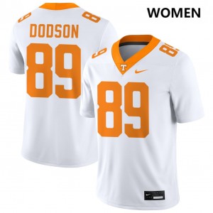 Women Joakim Dodson White Tennessee Volunteers #89 College Football University Jersey 305092-855