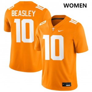 Womens Kaleb Beasley Tennessee Orange Tennessee Volunteers #10 College Football Stitched Jerseys 800314-479