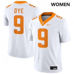 Womens Mariyon Dye White Tennessee Volunteers #9 College Football Game Jersey 945741-991