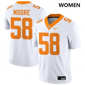 Womens Nic Moore White Tennessee Volunteers #58 College Football Alumni Jersey 181767-318