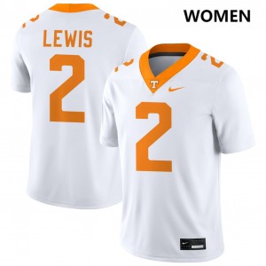 Women's Peyton Lewis White Tennessee Volunteers #2 College Football Game Jerseys 482047-893