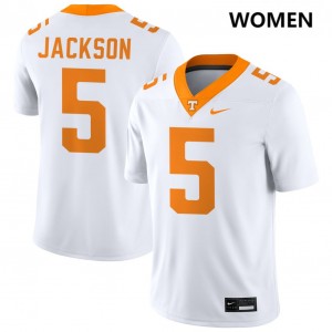 Women Radarious Jackson White Tennessee Volunteers #5 College Football NCAA Jersey 810543-136
