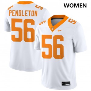 Women Sam Pendleton White Tennessee Volunteers #56 College Football High School Jerseys 361199-196