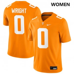 Women's William Wright Tennessee Orange Tennessee Volunteers #0 College Football Embroidery Jerseys 450330-662