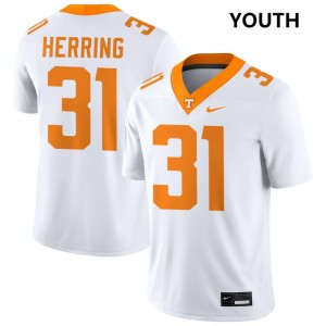 Youth Caleb Herring White Tennessee Volunteers #31 College Football Official Jerseys 888330-513