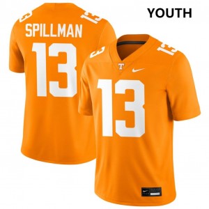 Youth Edwin Spillman Tennessee Orange Tennessee Volunteers #13 College Football NCAA Jerseys 389852-563