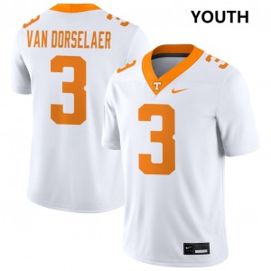 Youth Jack Van Dorselaer White Tennessee Volunteers #3 College Football NCAA Jersey 597314-920