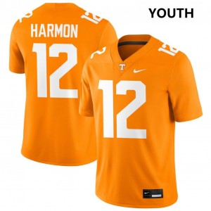 Youth Jaedon Harmon Tennessee Orange Tennessee Volunteers #12 College Football Embroidery Jersey 674966-660
