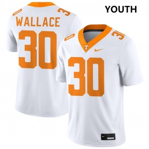 Youth Jamal Wallace White Tennessee Volunteers #30 College Football Embroidery Jersey 318102-809