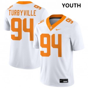 Youth Josh Turbyville White Tennessee Volunteers #94 College Football Stitched Jerseys 923841-427