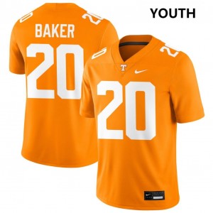 Youth Justin Baker Tennessee Orange Tennessee Volunteers #20 College Football High School Jersey 324443-355