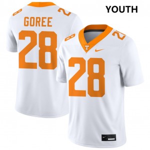 Youth Marcus Goree Jr. White Tennessee Volunteers #28 College Football NCAA Jerseys 762160-450