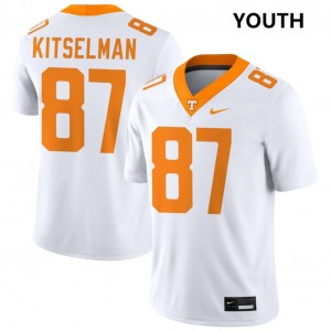 Youth Miles Kitselman White Tennessee Volunteers #87 College Football 2025 Jersey 900530-663
