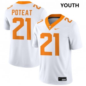 Youth Tre Poteat White Tennessee Volunteers #21 College Football Stitched Jersey 150902-472